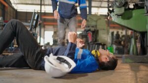 construction worker slipping and falling on the job