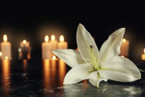 lilies and candles