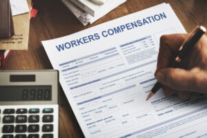 workers comp form being filled out