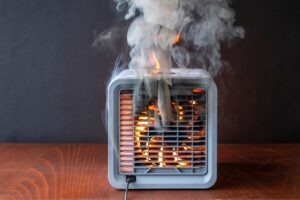fan on fire