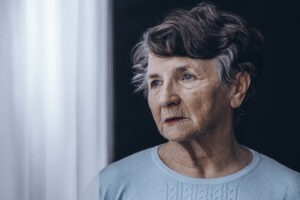 sad elderly woman