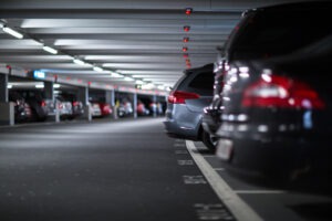 cars in a parking garage