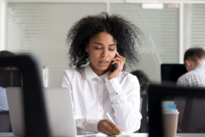 black-woman-on-the-phone-reporting-a-dog-bite