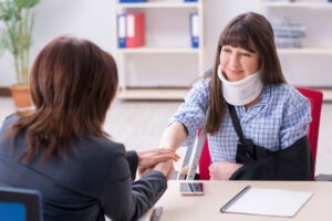injured woman applying for benefits