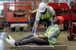 injured worker at work