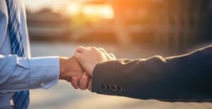 lawyer and client shaking hands