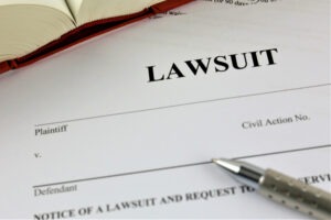 close-up on lawsuit