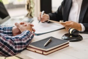 client meeting with a lawyer
