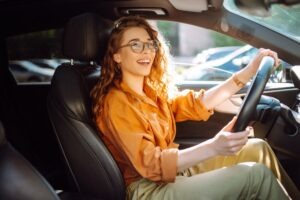 girl driving her friend’s car