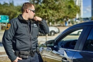 police officer responding to a call