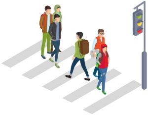 vector of pedestrians in crosswalk
