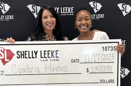 Shelley Leeke and Scholarship winner Cambria Haynes